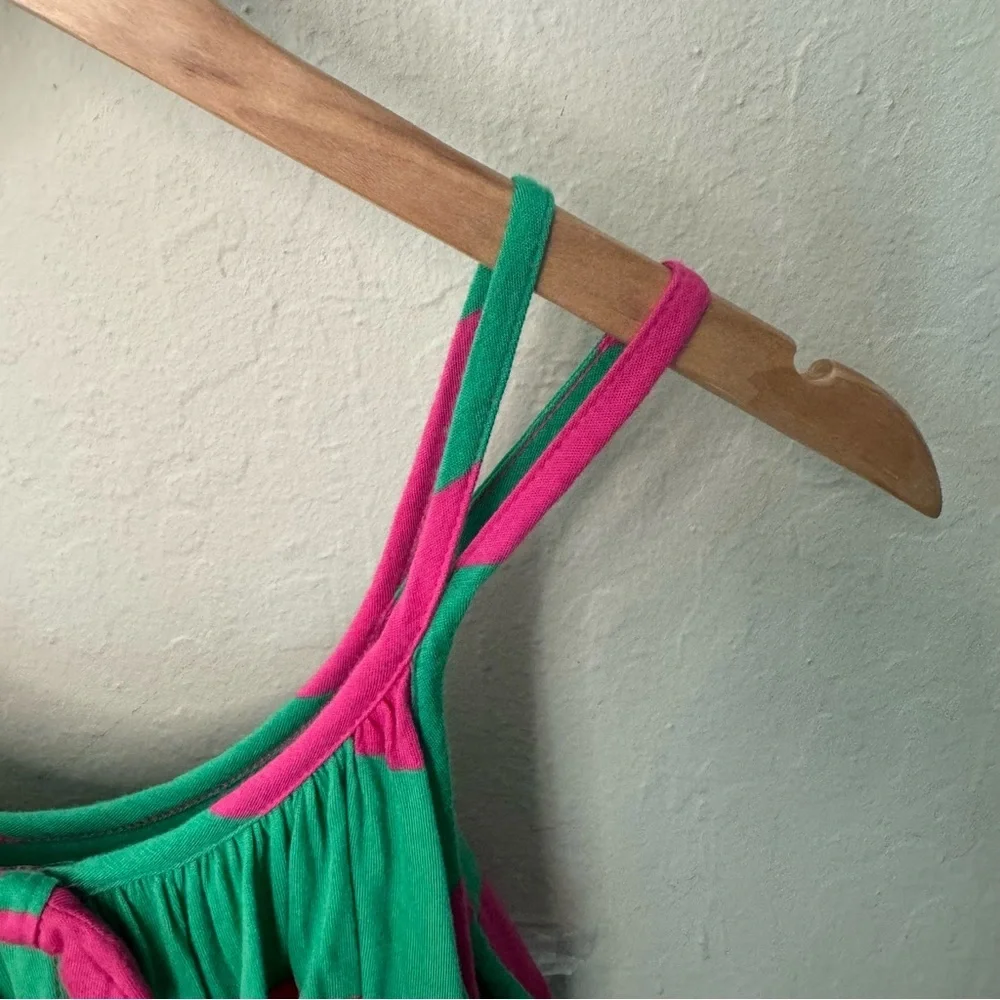 RALPH LAUREN Striped Jersey Knit Sleeveless Dress Pink & Green Loose Fit M 8/10 - Picture 11 of 15